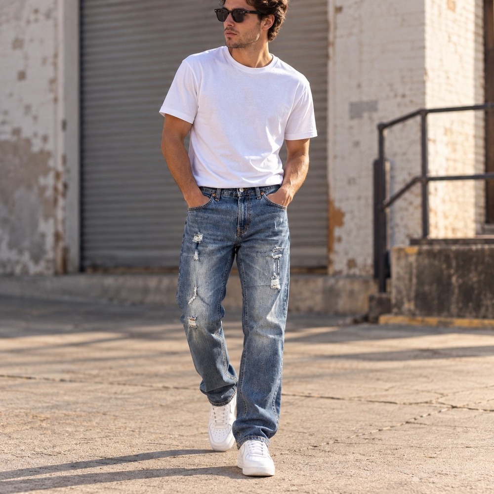 Levi's 511 Jeans 16 Reg 28x30 Distressed Slim Fit Medium Wash Denim